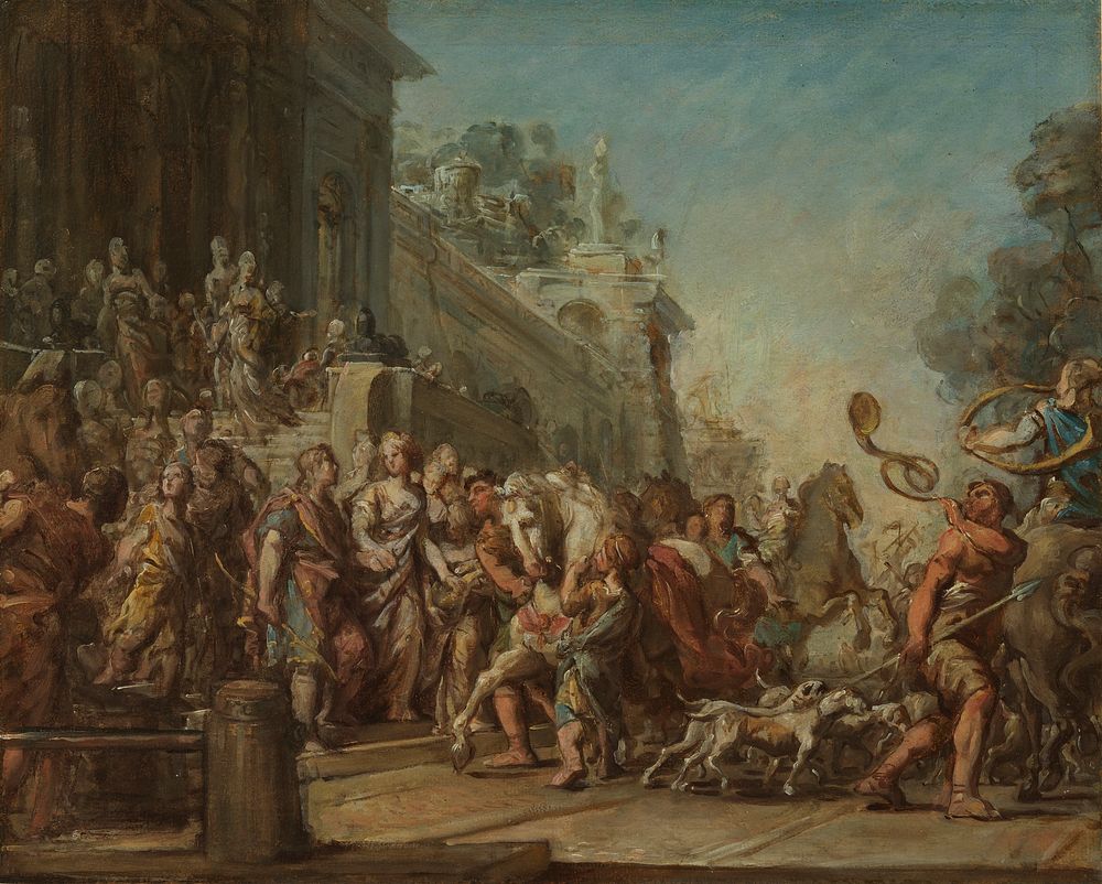 The Departure of Dido and Aeneas for the Hunt by Jean Bernard Restout