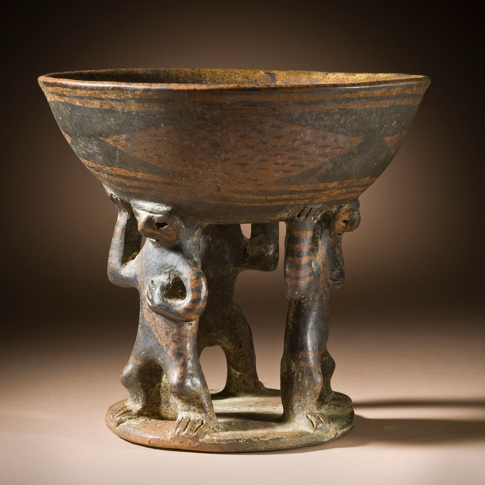 Bowl Supported by Three Figures