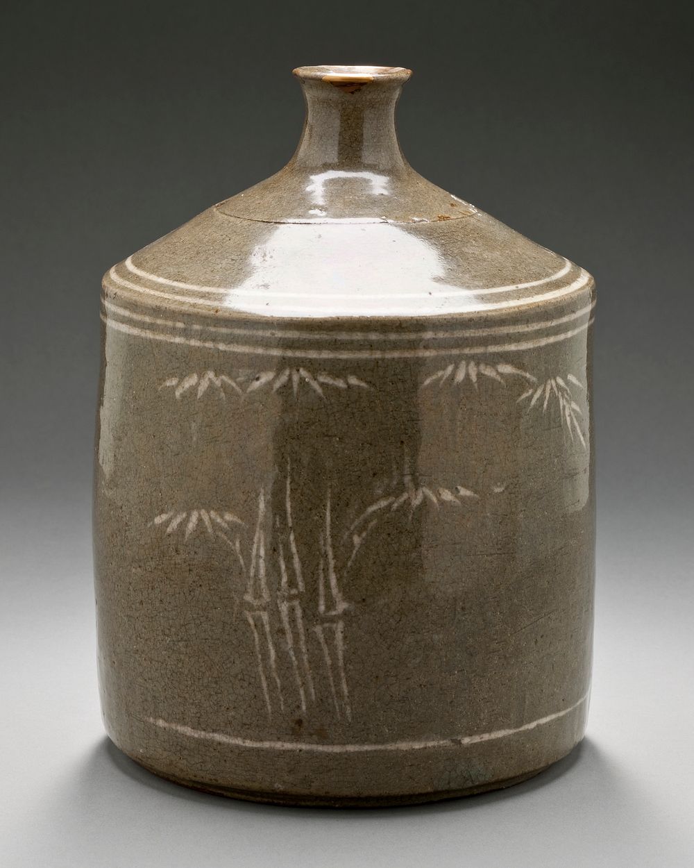 Sake Bottle with Bamboo Design Free Photo rawpixel