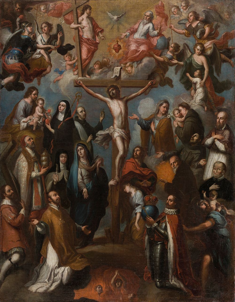 Allegory of the Crucifixion with Jesuit Saints (Alegoria de la Crucifixion con santos jesuitas) by Francisco Antonio Vallejo
