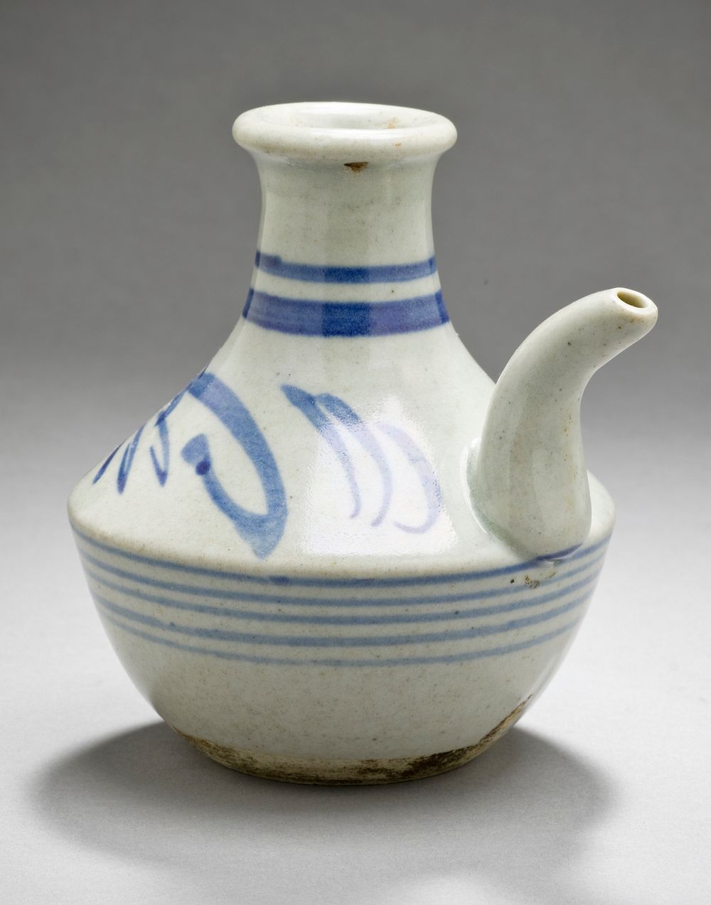 Spouted Sake Bottle with Design of Grasses