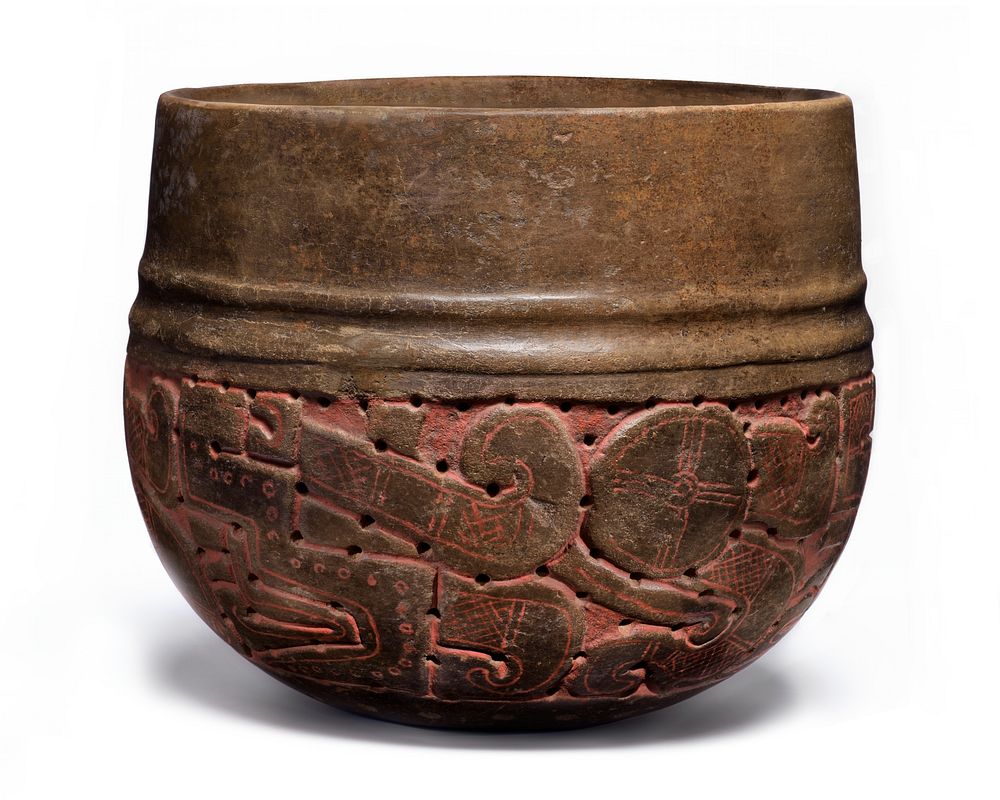 Bowl with Rattles and Serpent Design