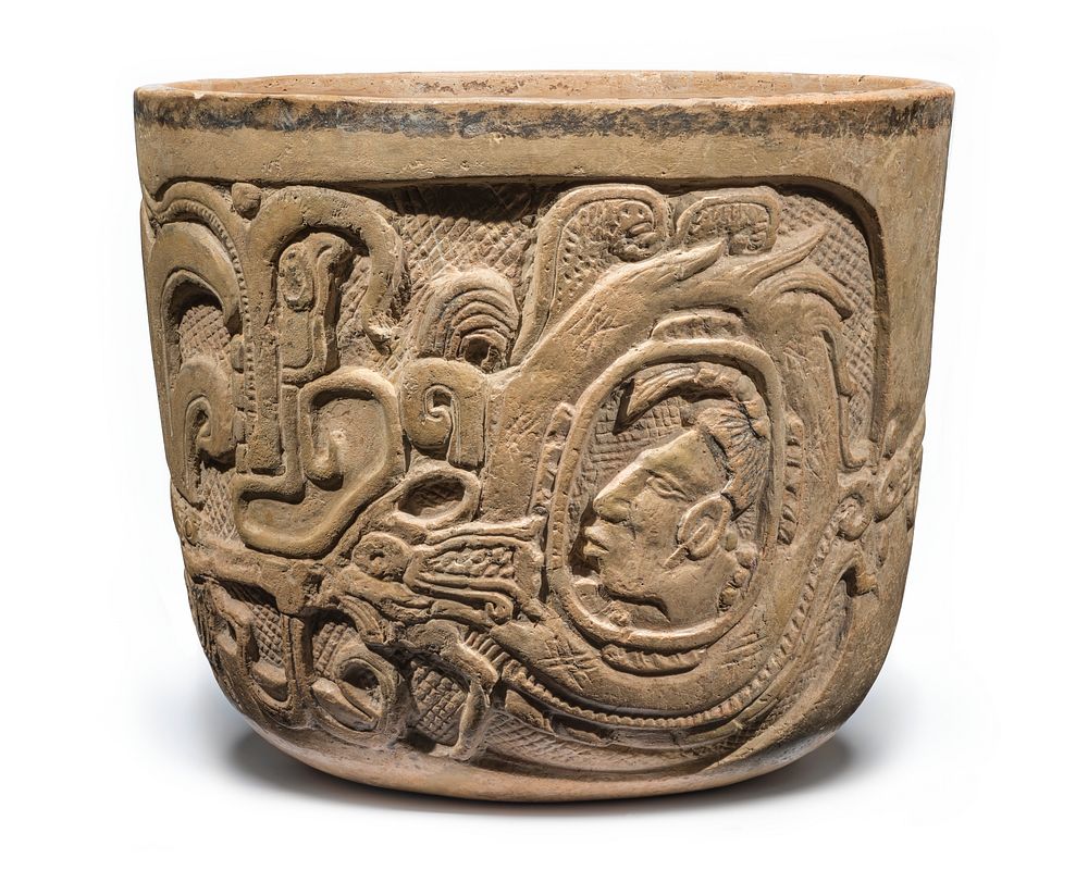 Bowl with male Figure and Water Lily Serpent