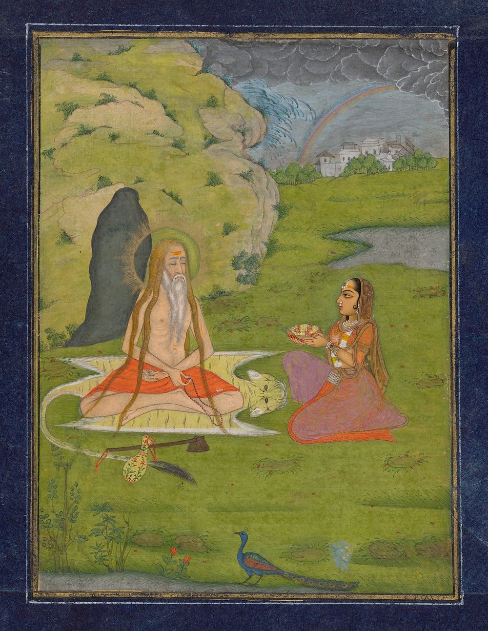An Ascetic Receiving an Offering from a Woman