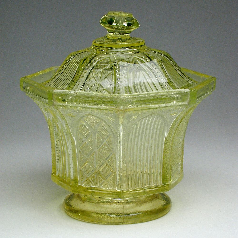 'Gothic Arch' Sugar Bowl by Boston and Sandwich Glass Factory