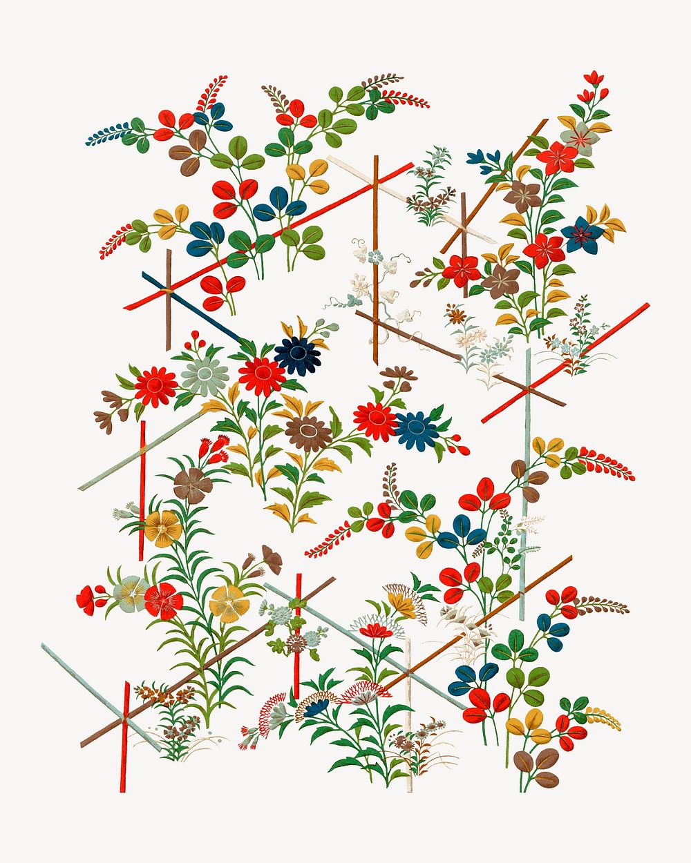 Japanese decorative pattern, vintage painting by G.A. Audsley-Japanese illustration. Remixed by rawpixel.