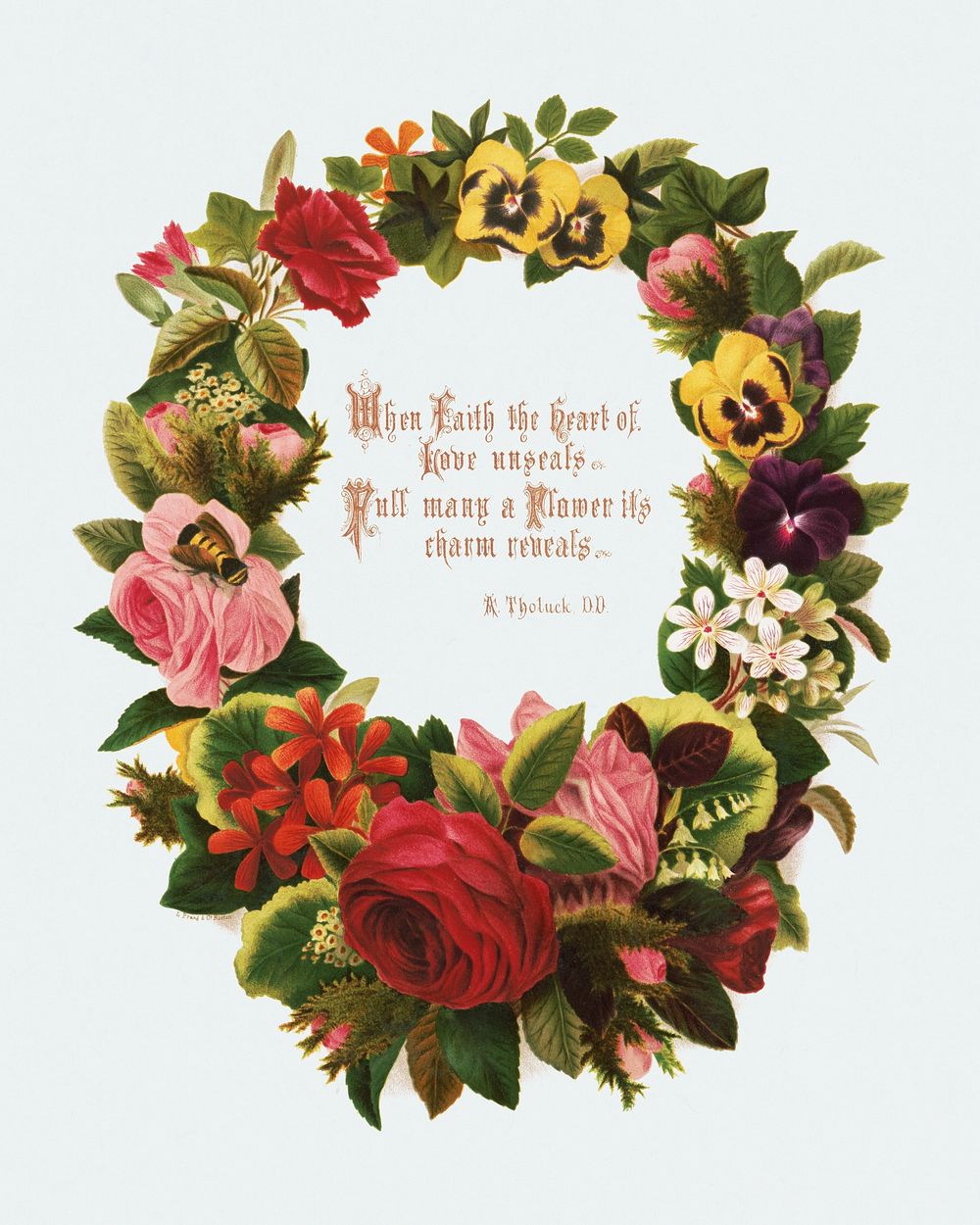 Wreath no. 8 / after Mrs. O.E. Whitney (1874) chromolithograph by A. Tholuck, D.D. Original public domain image from the…
