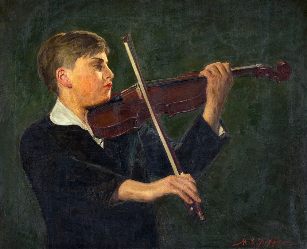 Yehudi Menuhin (1932) oil painting by Mark S. Joffe. Original public domain image from The Smithsonian Institution.…
