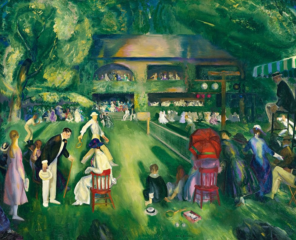 Tennis at Newport (1920) oil painting art by George Bellows. Original public domain image from Wikimedia Commons. Digitally…