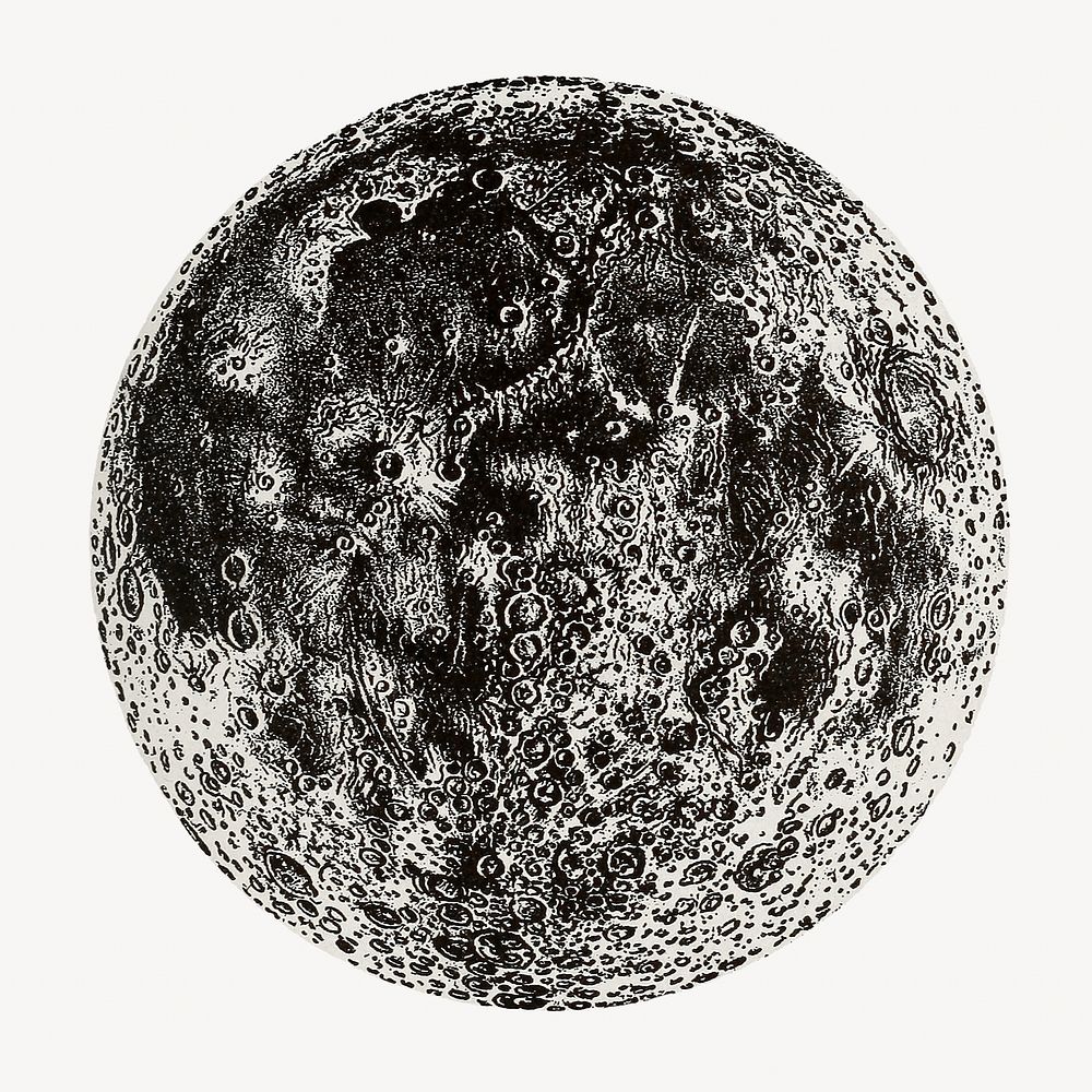 The moon illustration. Remixed by rawpixel.