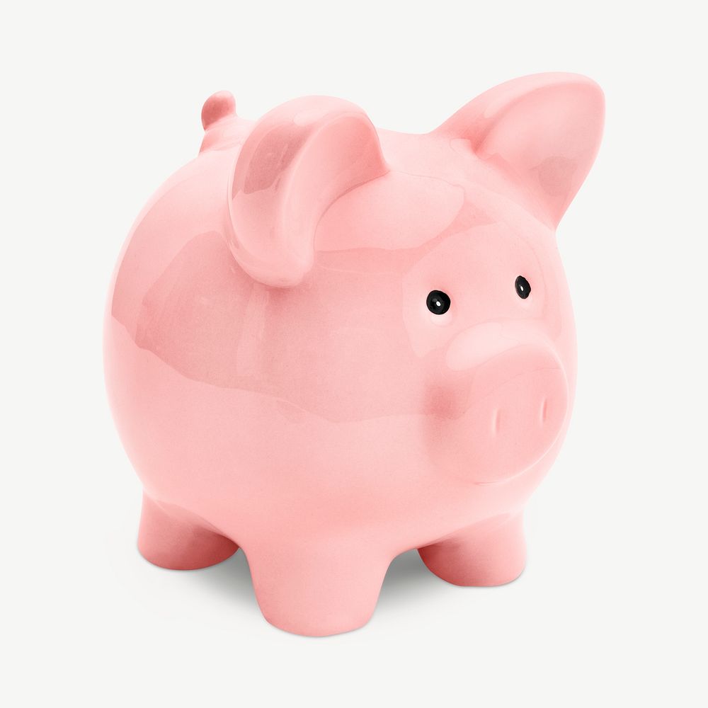 Pink piggy bank isolated object psd