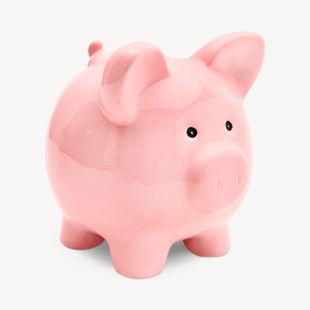 Pink piggy bank, isolated image