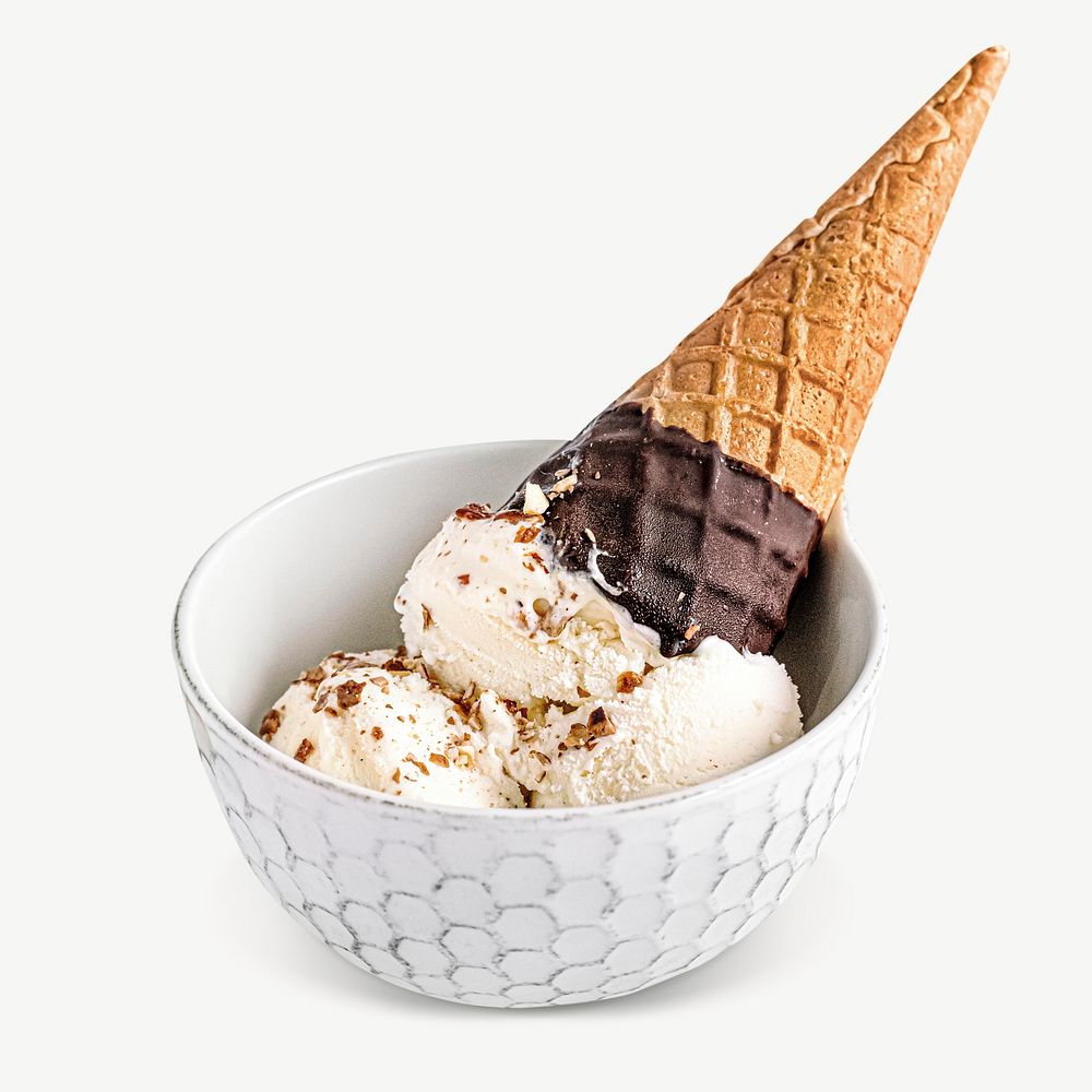 Vanilla Ice cream in bowl psd
