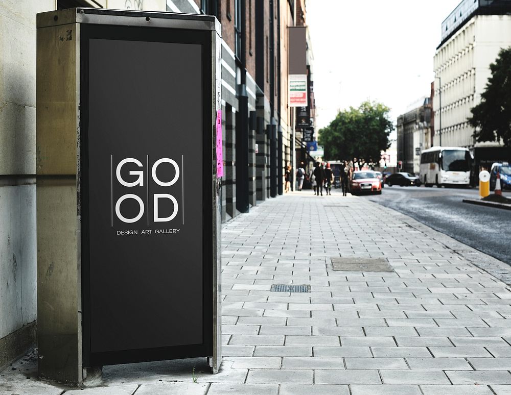 Mock up of a street billboard poster in a city