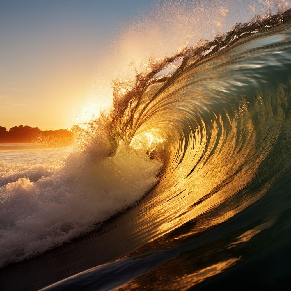 Recreation outdoors surfing tsunami. AI generated Image by rawpixel.