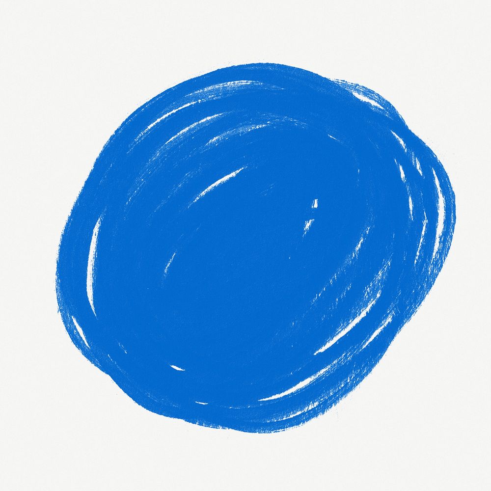 Circular blue squiggle collage element psd
