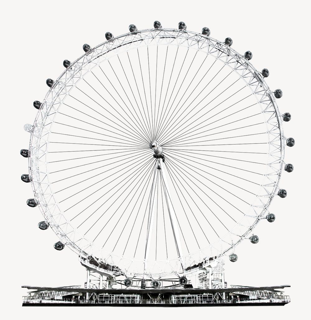 London Eye sticker, UK's famous ferris wheel collage element psd