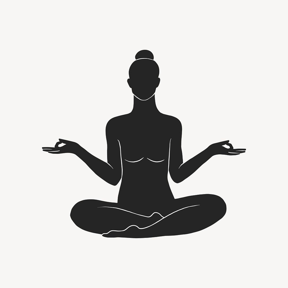 Woman yoga, spiritual illustration vector