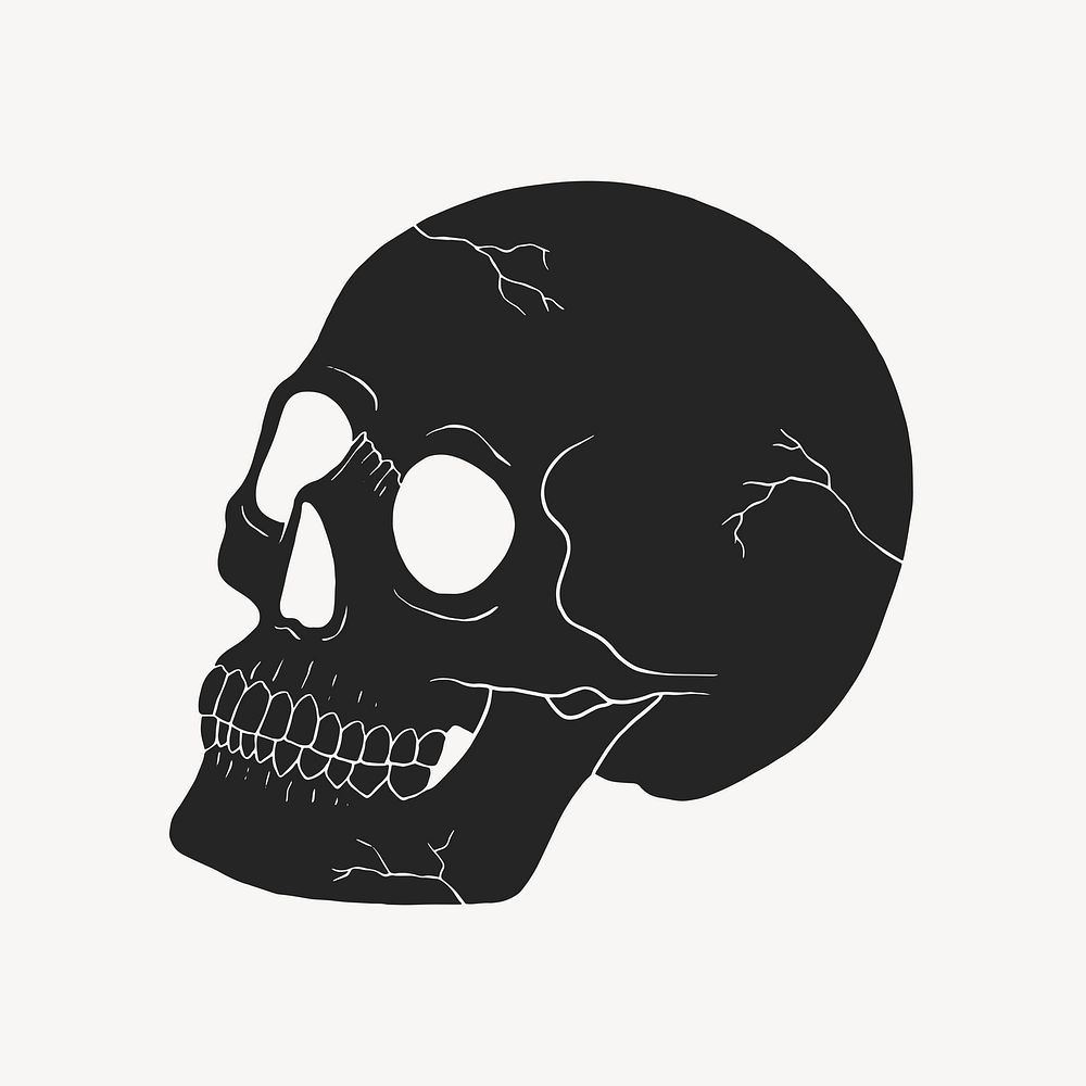 Black skull, spiritual illustration vector