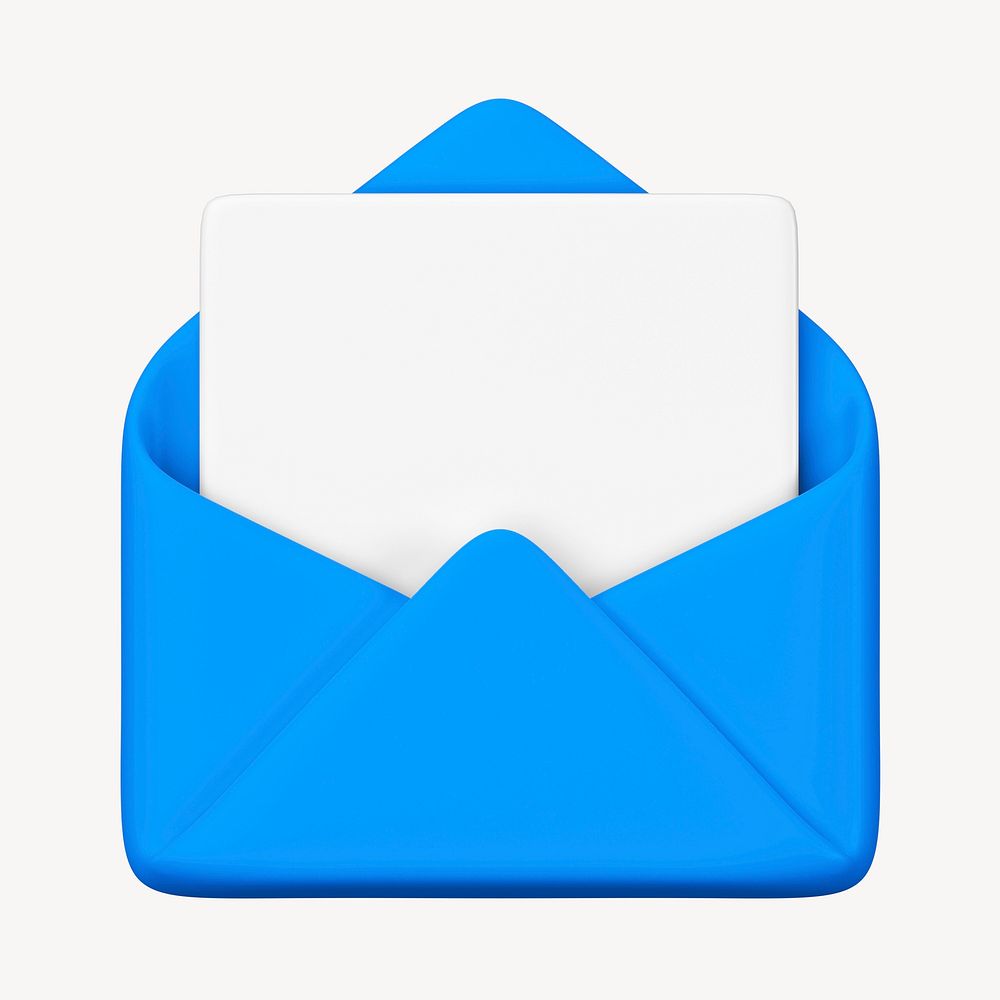 3D blue envelope, element illustration