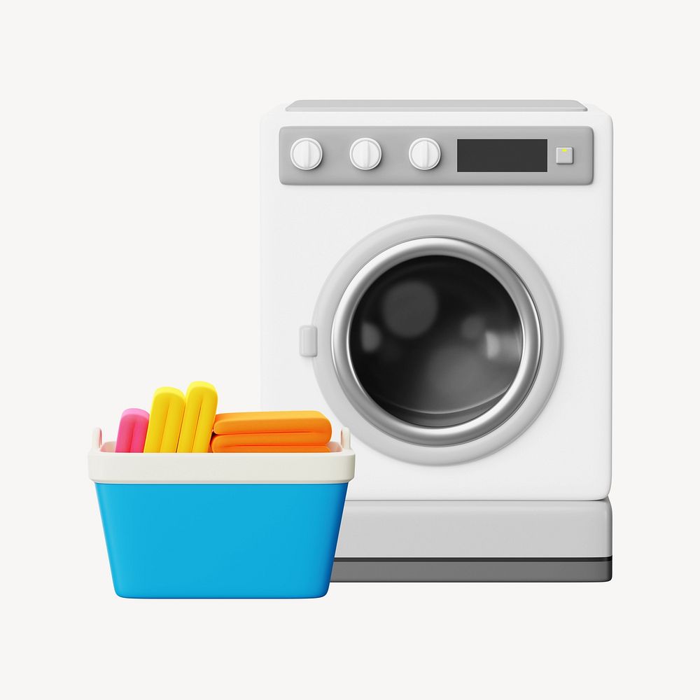 3D washing machine, element illustration