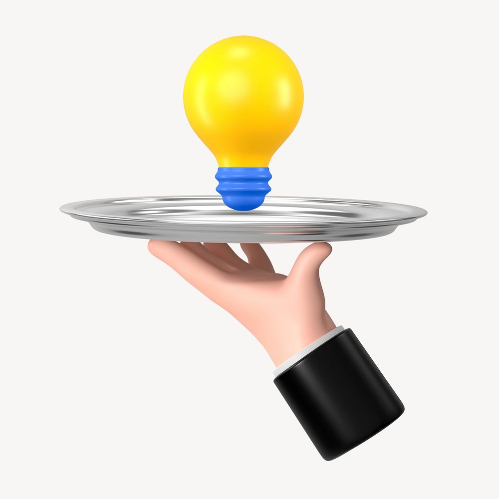 3D light bulb, element illustration
