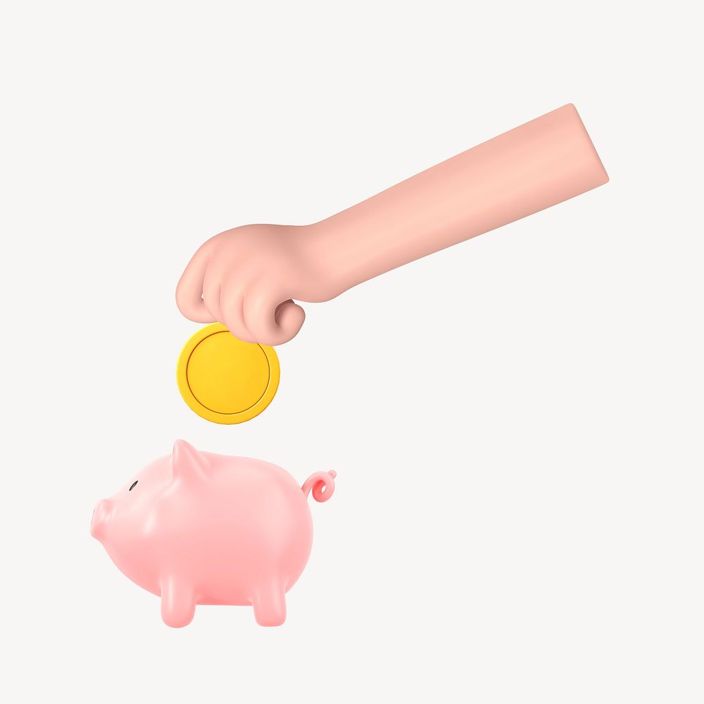 3D piggy bank, element illustration