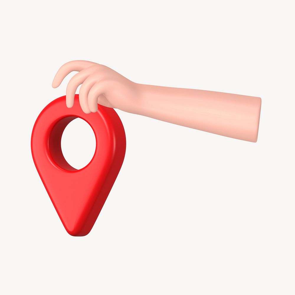 3D location pin, element illustration