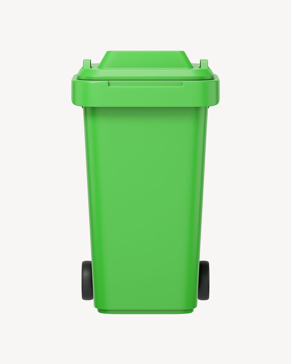 3D green bin, element illustration