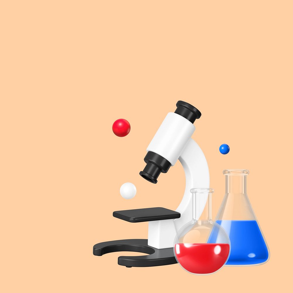 Chemistry study background, 3D illustration