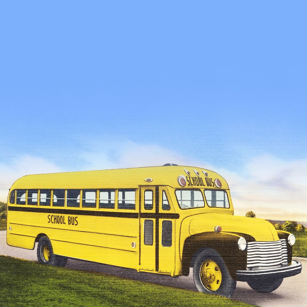 School bus border background