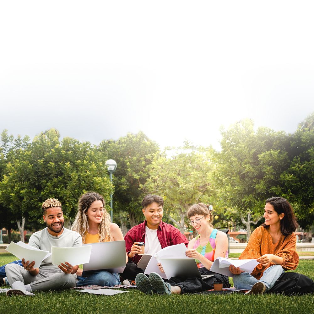 College students background,  study group border