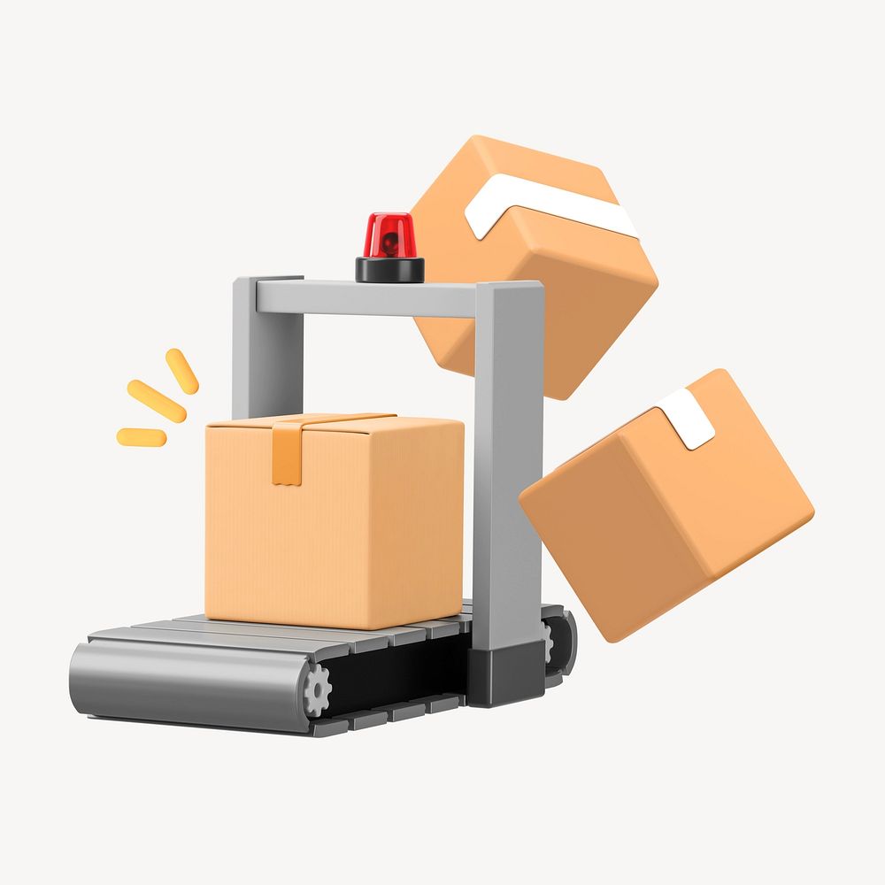 3D parcel sorting, element illustration