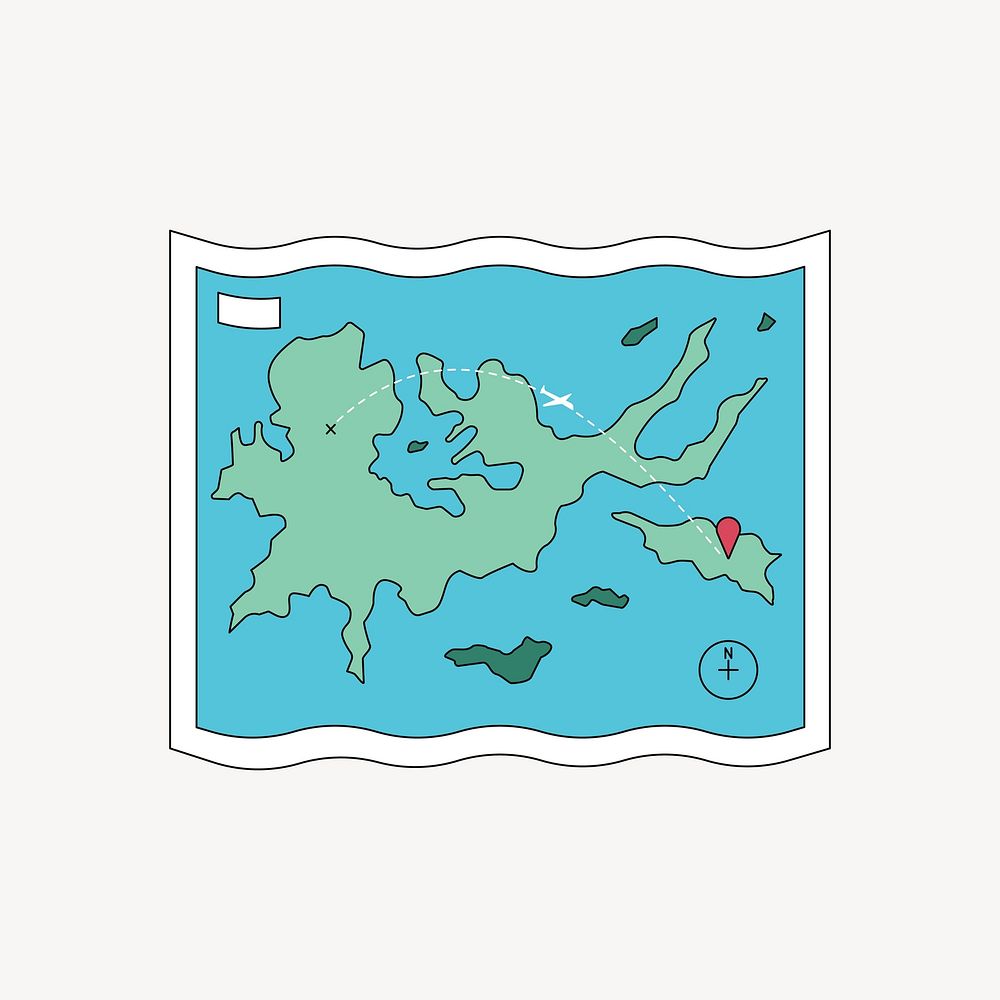 World map, flat travel illustration