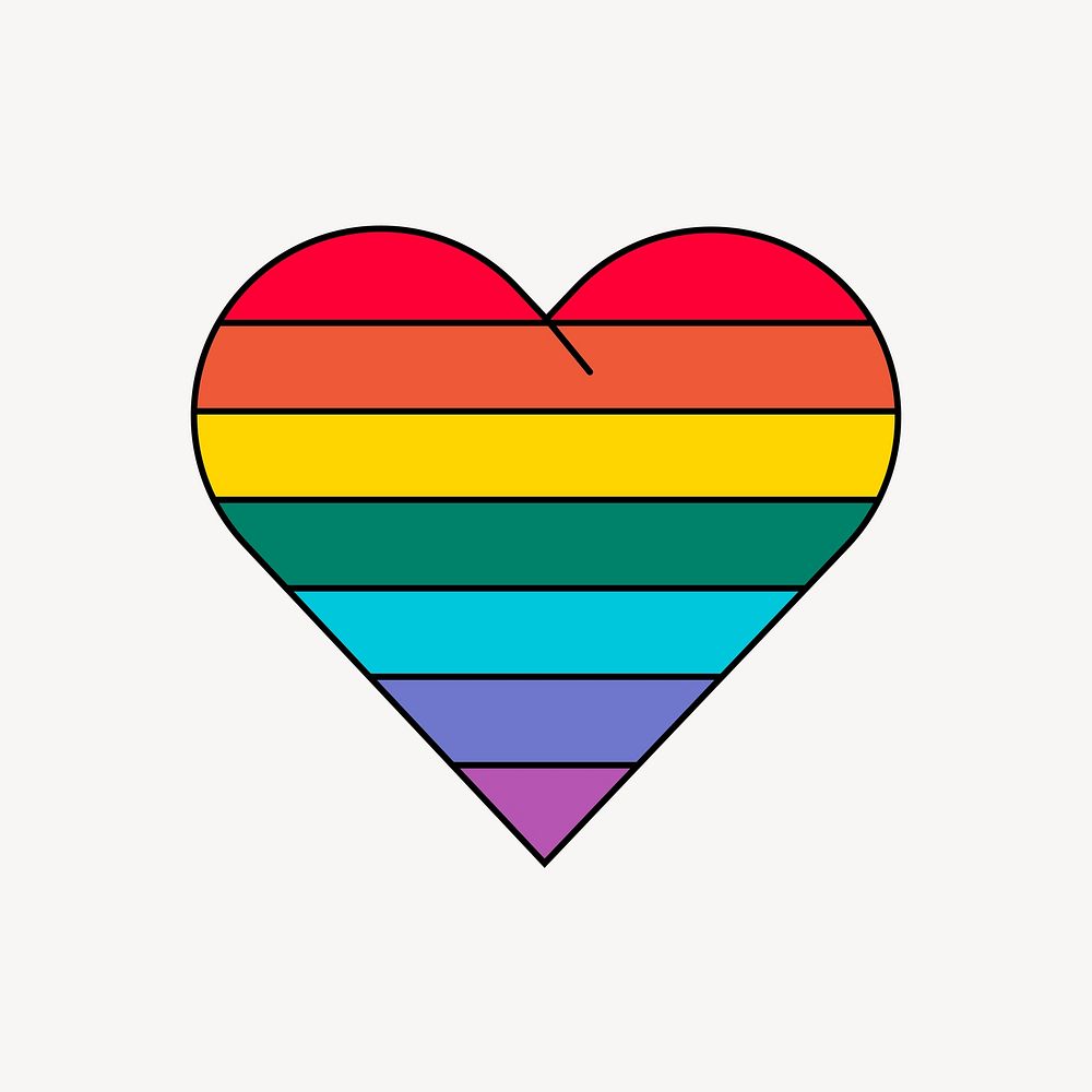 Rainbow heart, LGBTQ pride illustration