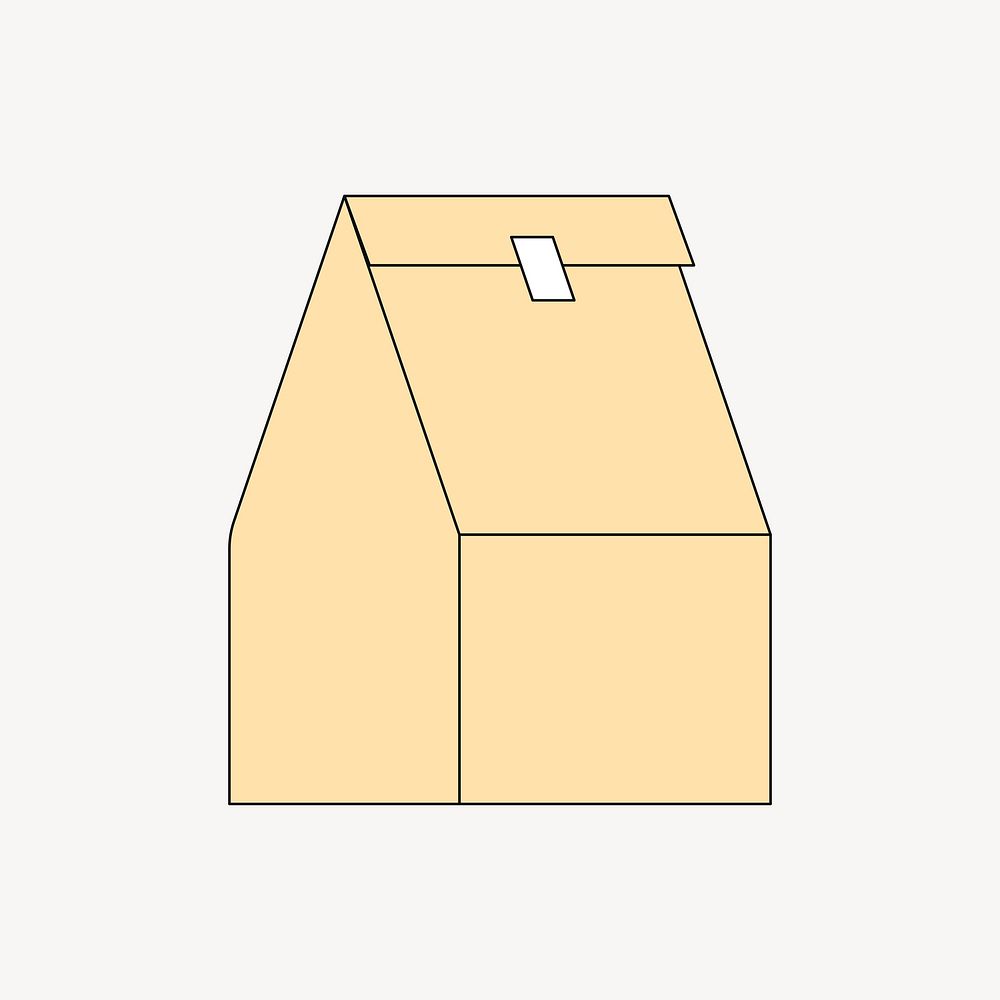 Paper food bag, flat illustration