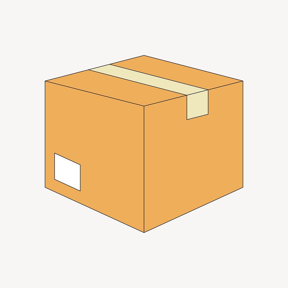 Parcel box, flat object illustration