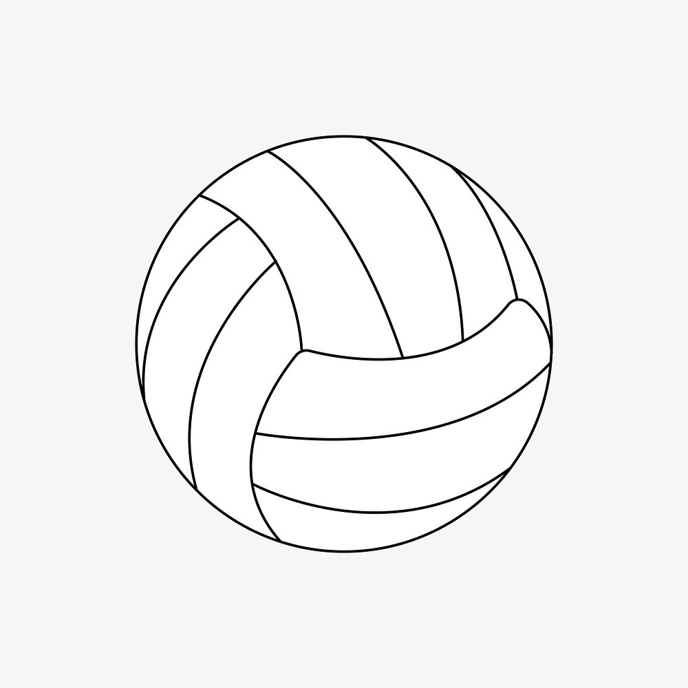 White volleyball ball  illustration collage element vector