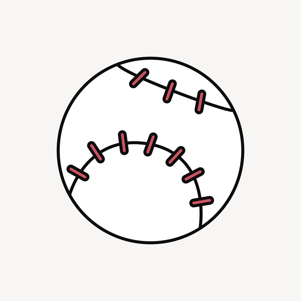 Baseball ball equipment illustration collage element vector