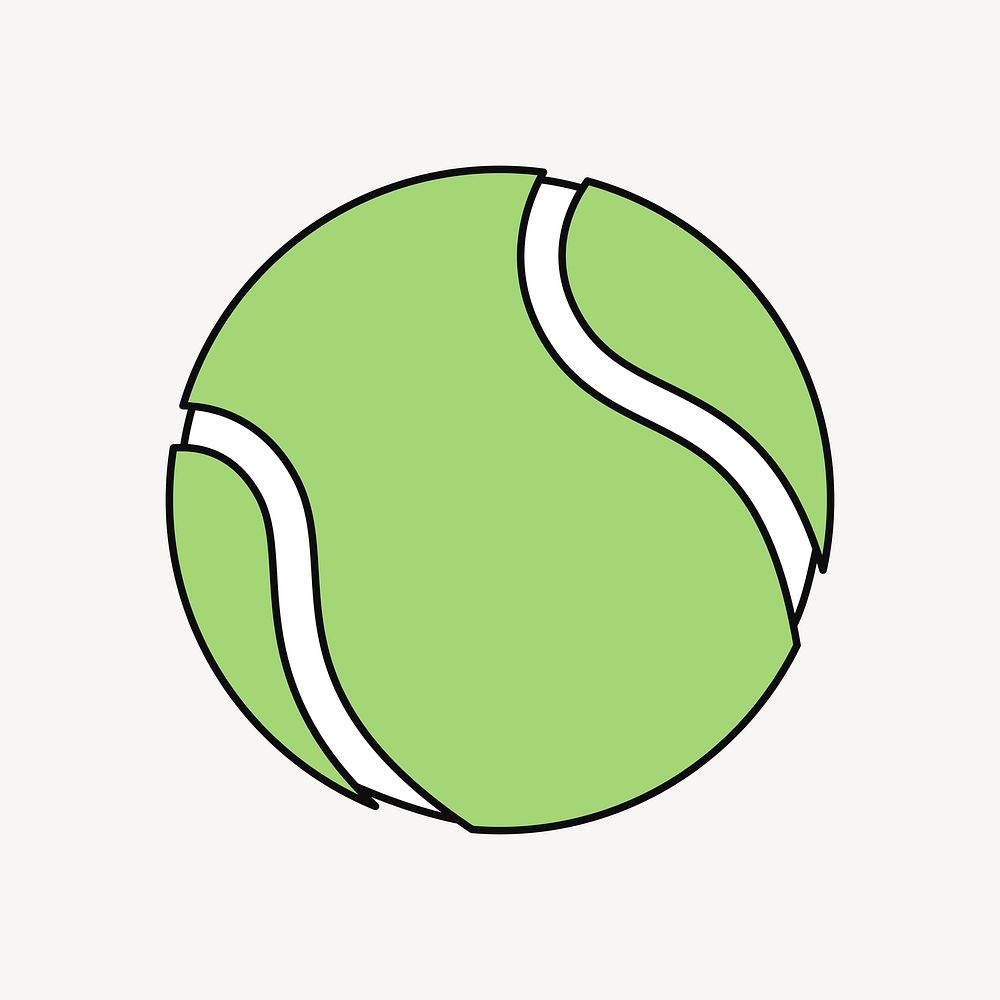 Tennis ball equipment illustration collage element vector