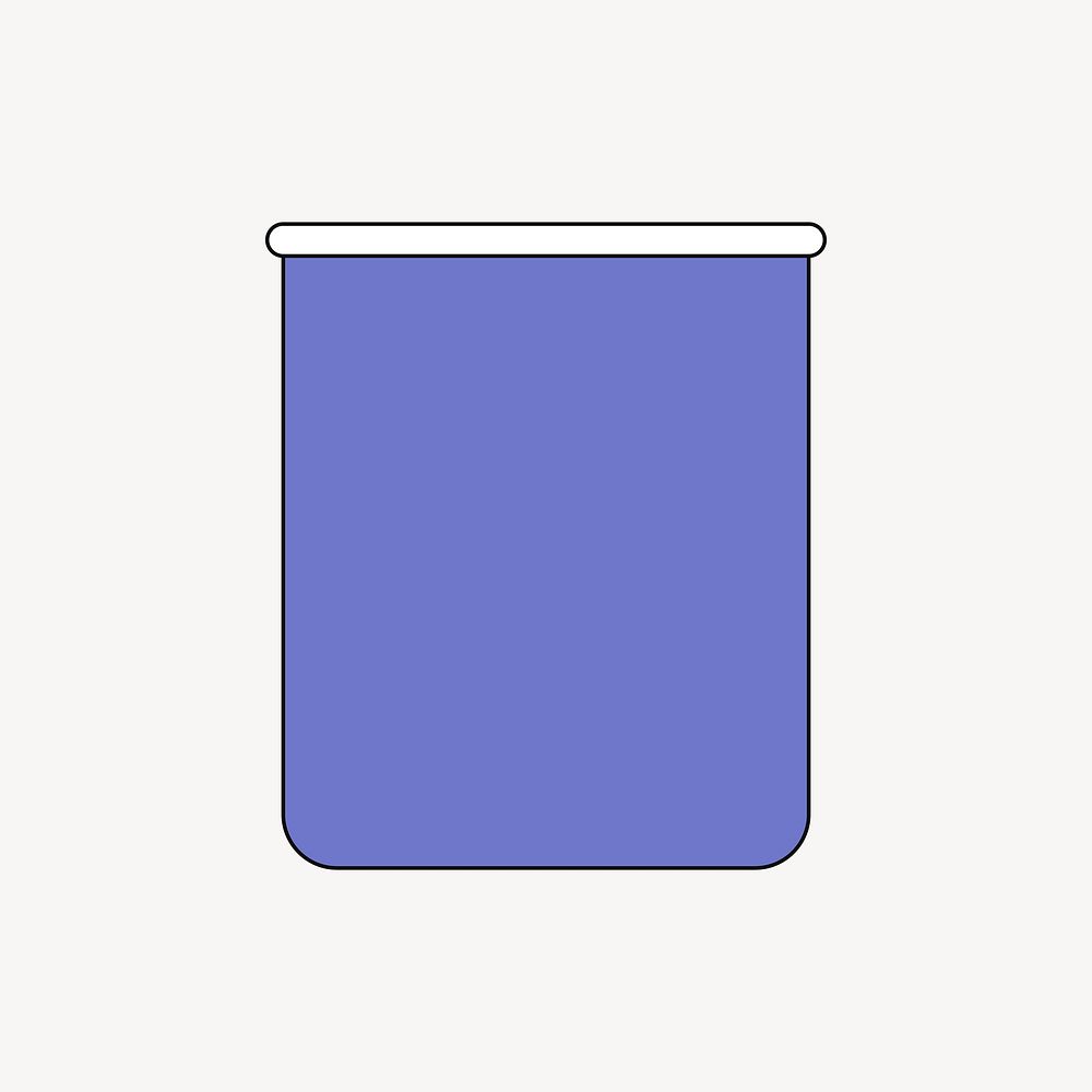 Purple jar, flat object collage element vector