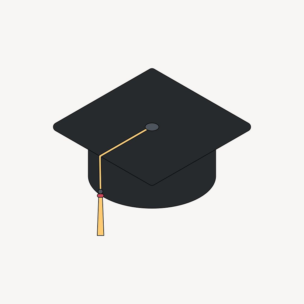 Graduate cap with tassel, education illustration