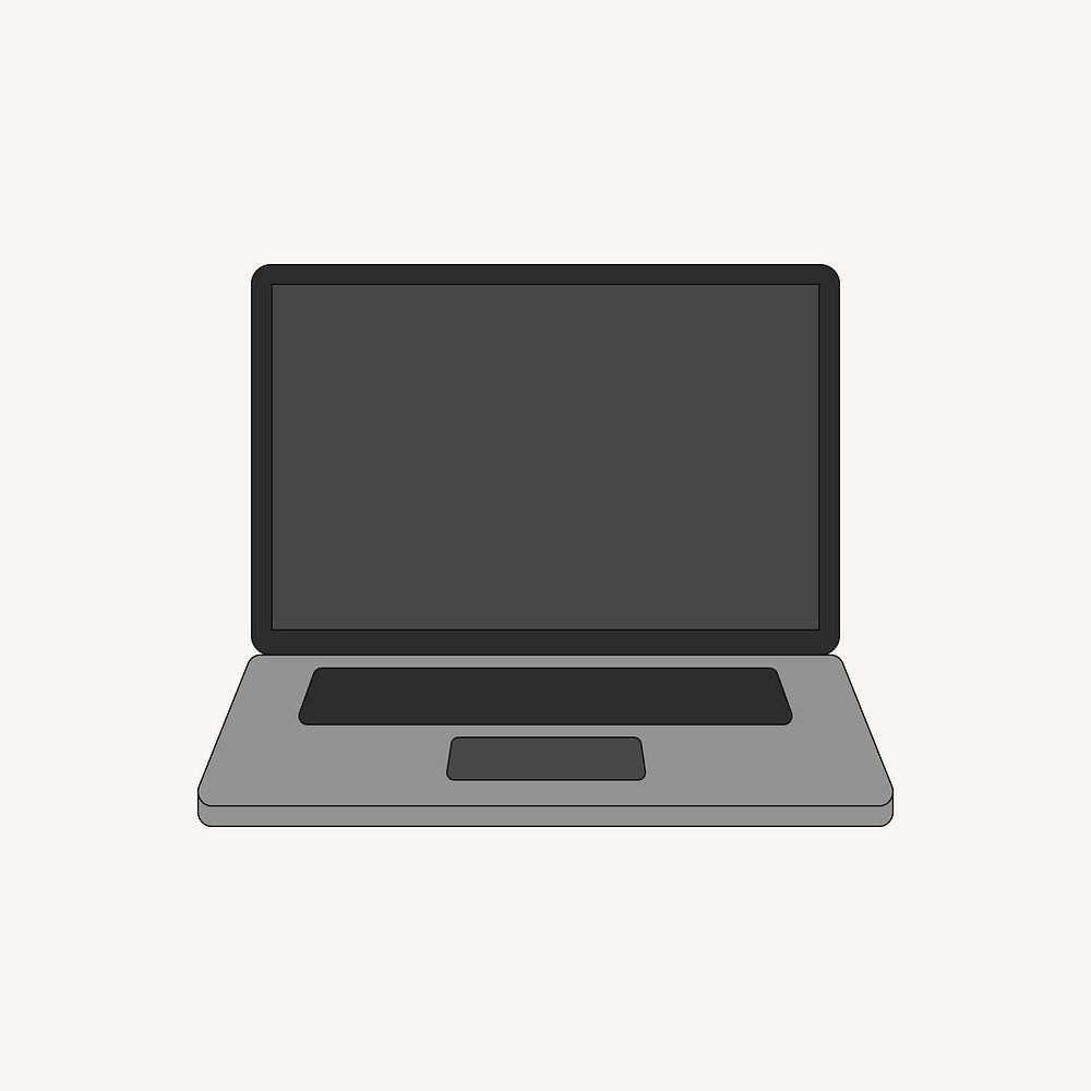 Laptop, flat digital device illustration