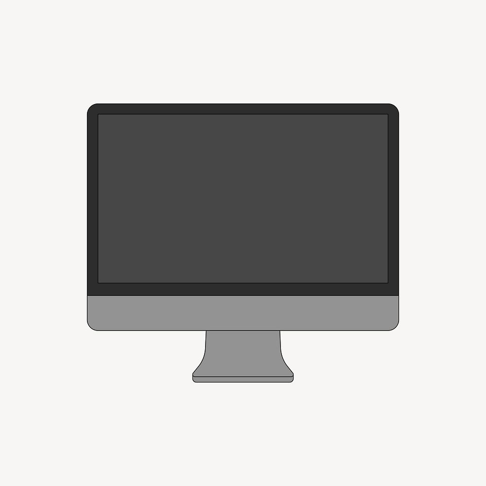 Computer desktop, flat digital device illustration