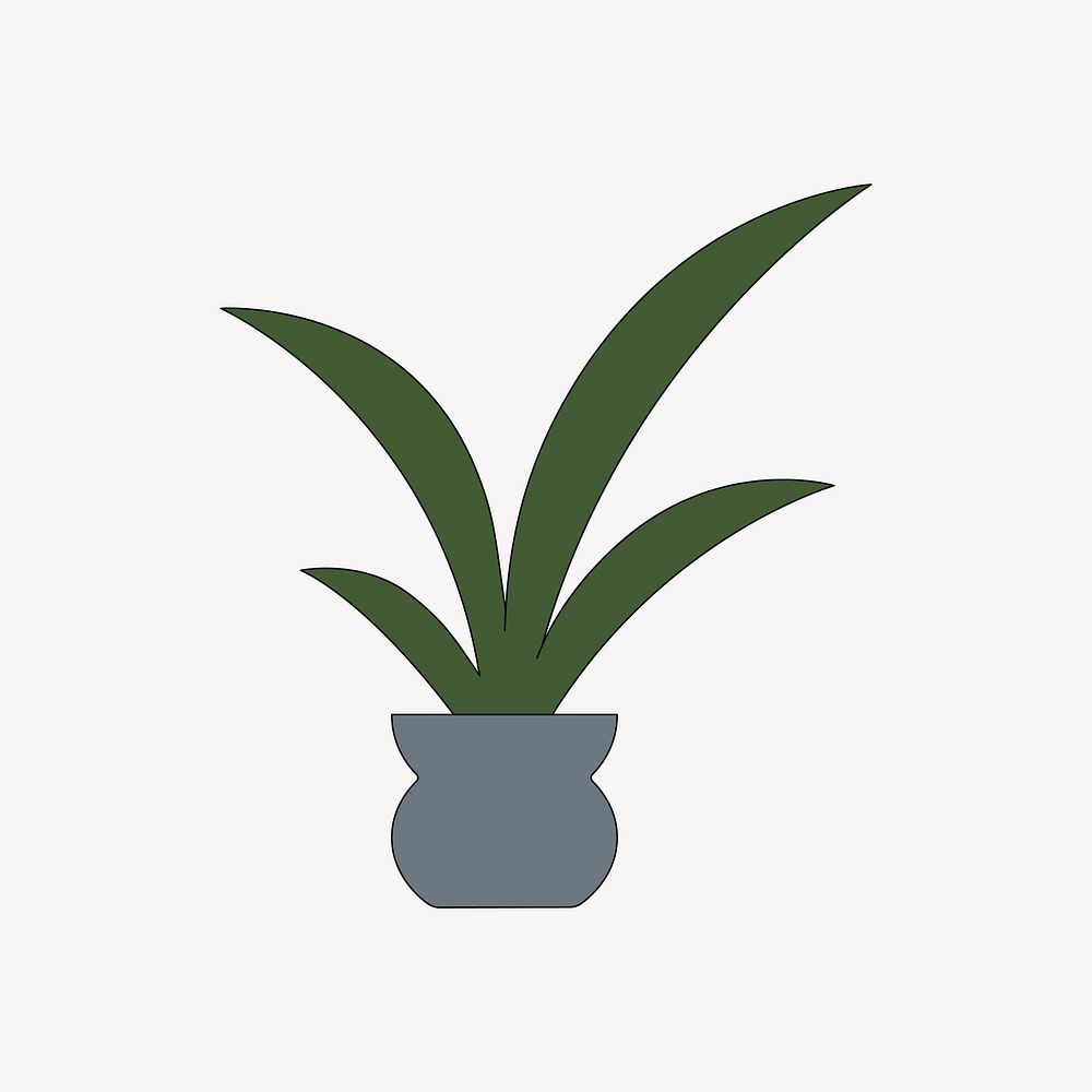 Houseplant pot, flat collage element vector