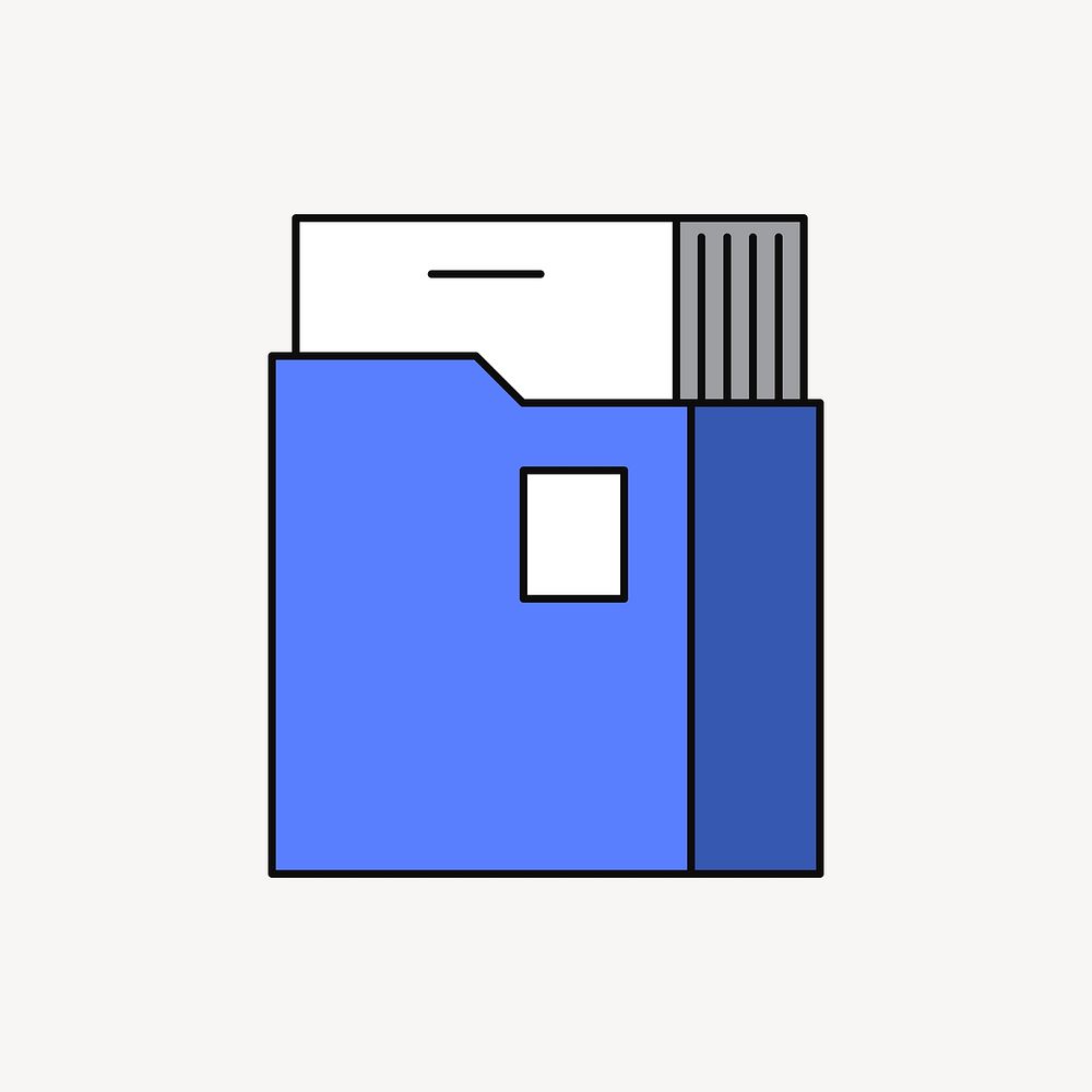 Blue documents folder, stationary illustration