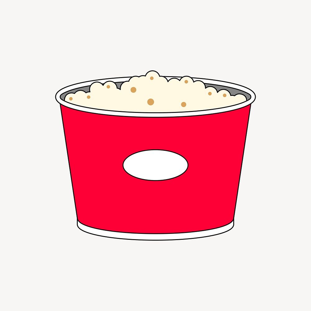 Big size popcorn, food illustration