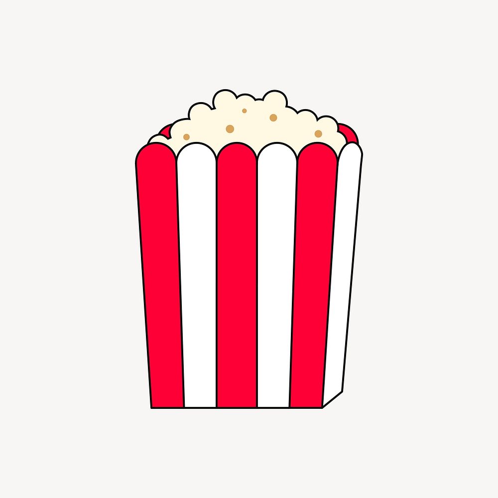 Small size popcorn illustration collage element vector