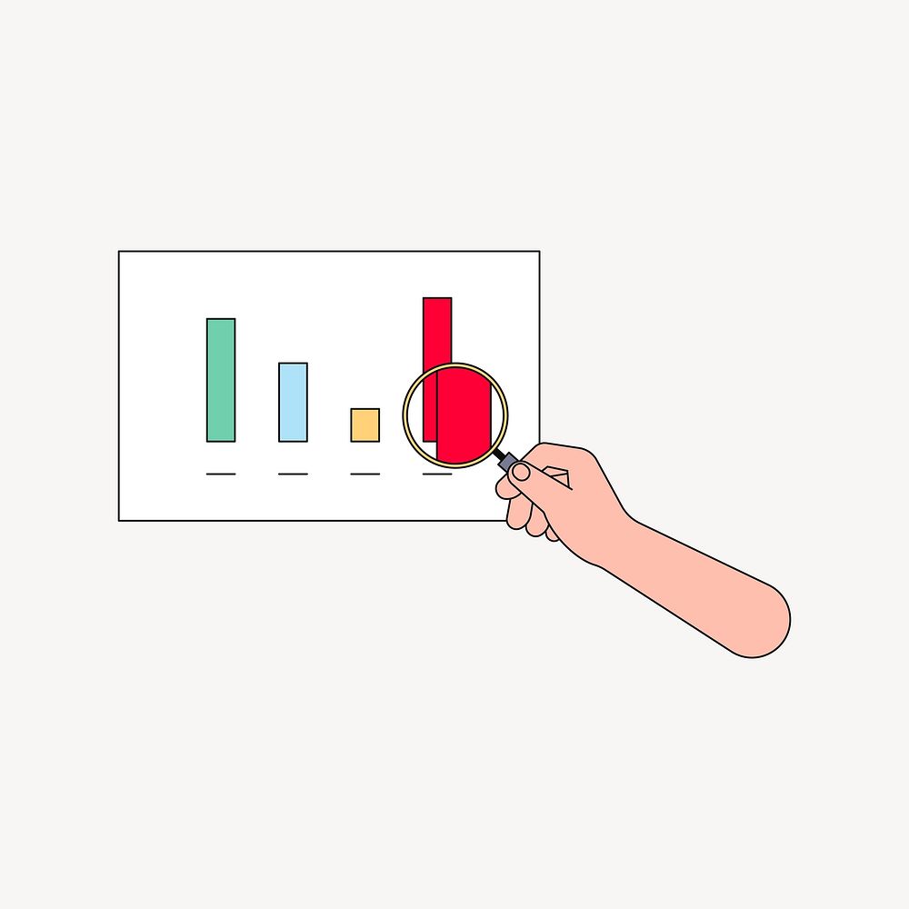 Business analysis bar charts, flat illustration