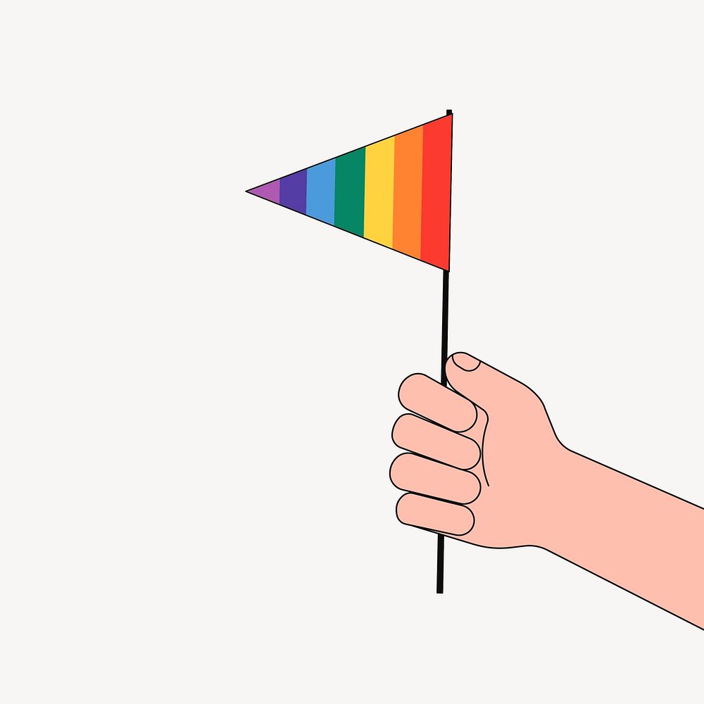 Pride flag, LGBTQ flat illustration